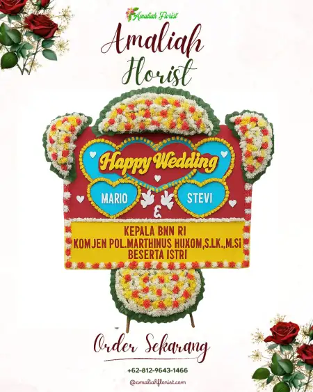Papan Bunga Pernikahan Asem